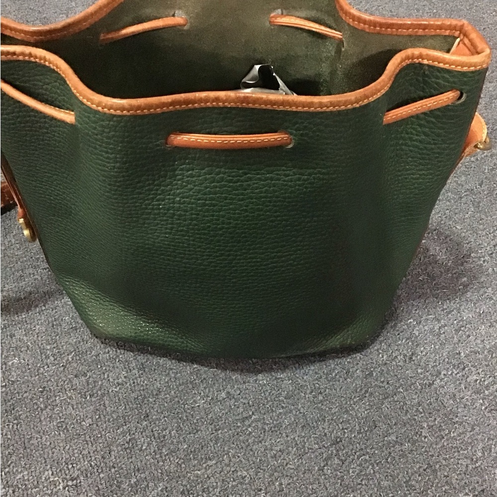 DOONEY & BOURKE VINTAGE GREEN LEATHER BUCKET BAG GUC LARGE SZ - Picture 2 of 7